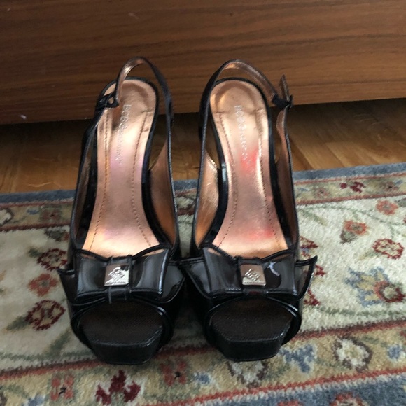 BCBG black platform open toe sling back sz 8 EUC - Picture 2 of 5
